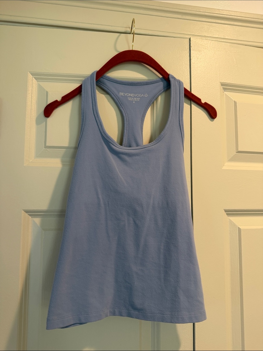 Beyond Yoga Built-In-Bra Light Periwinkle Racerback Tank